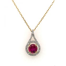 ruby cluster pendant