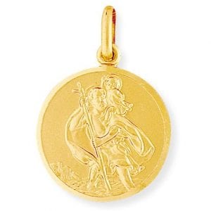 large gold st christopher medal for men
