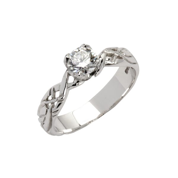 18k White Gold Diamond Irish Celtic Engagement Ring Fallers Com