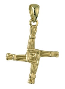 9K Gold St Brigids Cross Charm Small