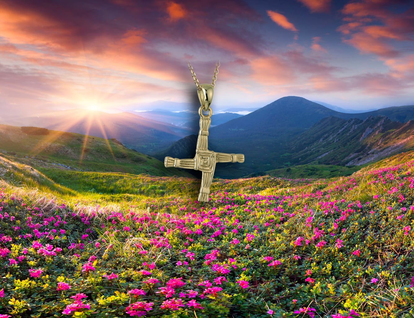 Silver Irish St Bridget's Cross Necklace