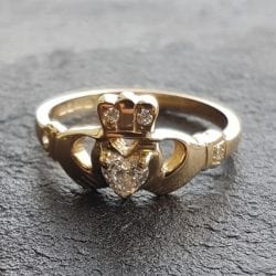 Claddagh Ring with Diamond 
