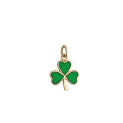 9K Dainty Enamel Shamrock