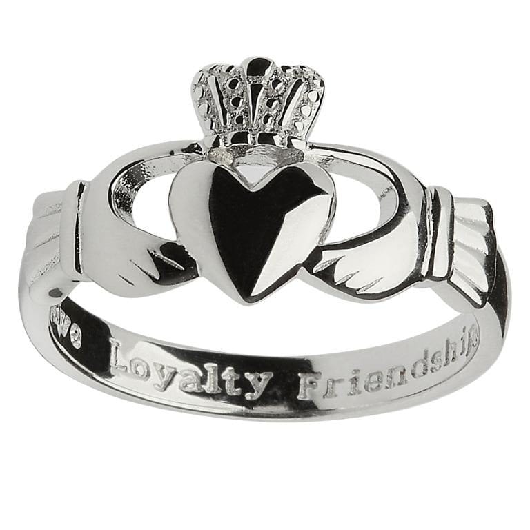 Sterling Silver Gents Engraved Claddagh 