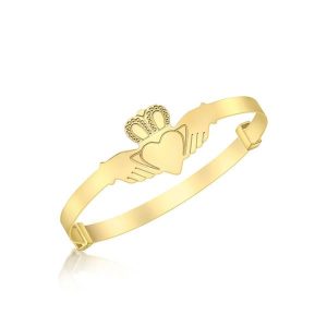 9K Gold Claddagh Baby Bangle
