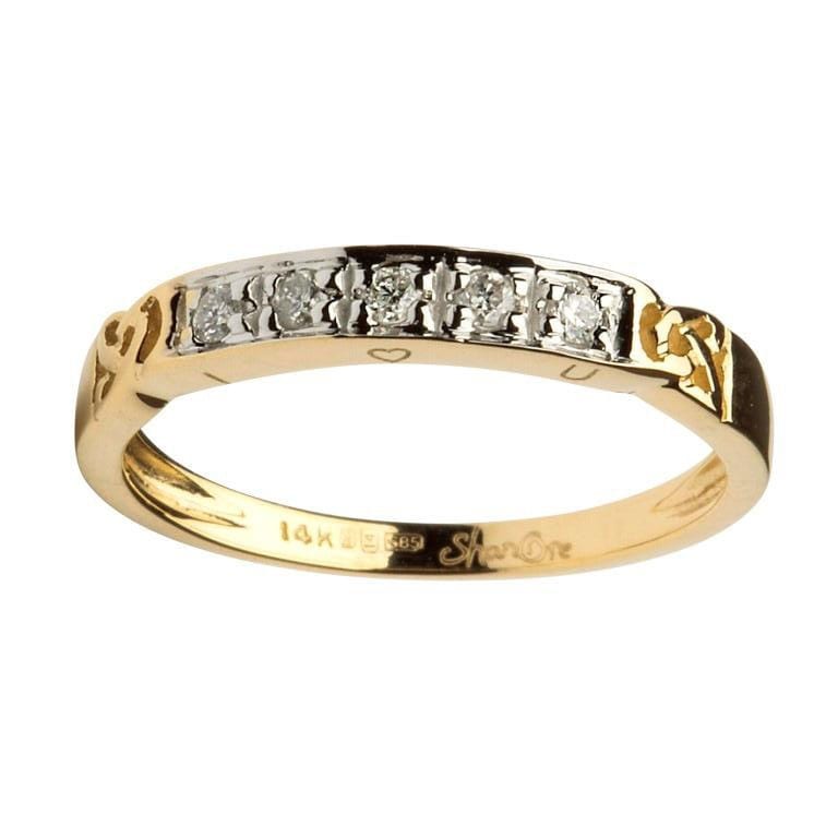 14k Gold Diamond Celtic Eternity Ring Fallers Com Fallers Irish Jewelry