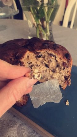 Claddagh Ring in Irish Halloween Barmbrack Bread