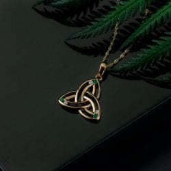 Trinity Knot Emerald & Diamond Pendant 