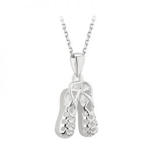 silver irish dancing shoes necklace