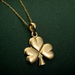 14K Gold Shamrock Pendant