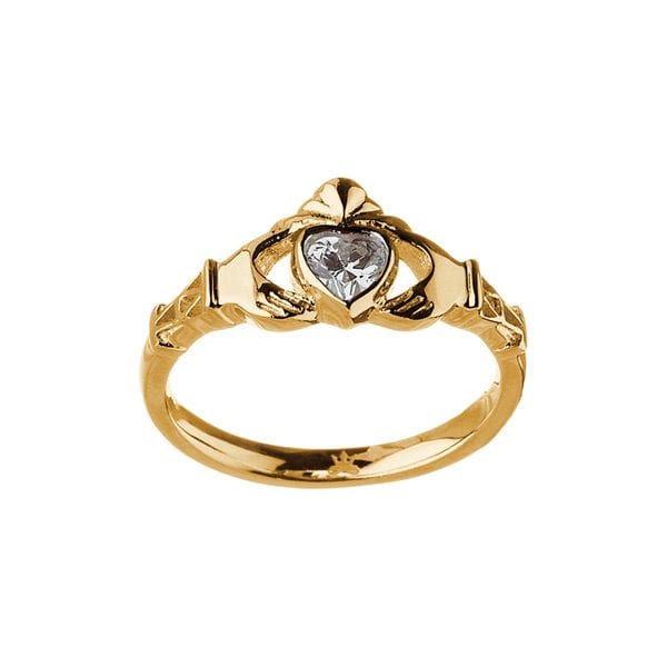 Claddagh Birthstone Ring April