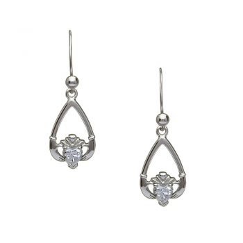 Claddagh Birthstone Earrings