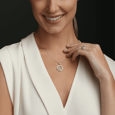 Claddagh ring april birthstone sales