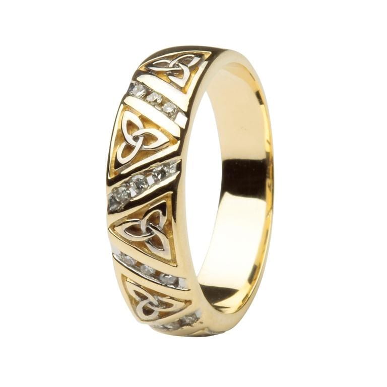 14K Gold Ladies Diamond Trinity Knot Ring - Image 3