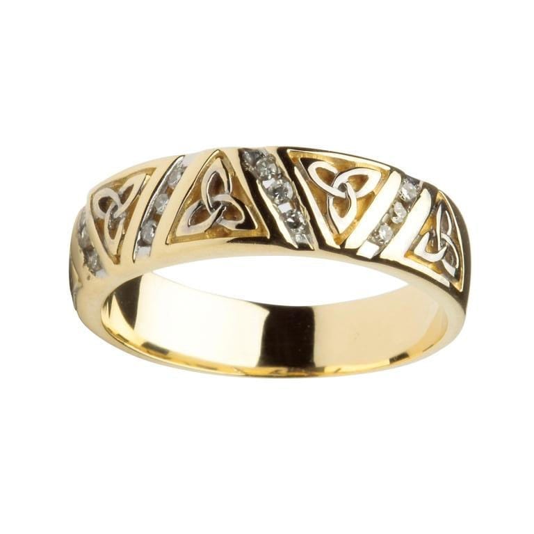 14K Gold Ladies Diamond Trinity Knot Ring - Image 2