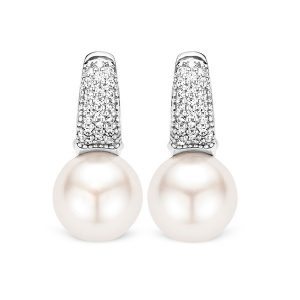 Ti Sento Pearl CZ Drop Earrings