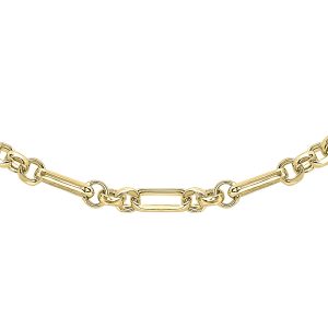9K Yellow Gold 3.5mm Diamond Cut Figaro Belcher Chain 20"