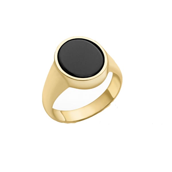 9K Gold Black Onyx Signet Ring - Fallers -  - Fallers Irish  Jewelry