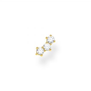 Thomas Sabo Single Ear Studs White Stones Gold