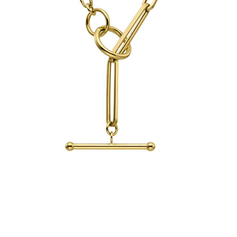 18ct white gold long link curb 55cm T-bar chain | Cerrone