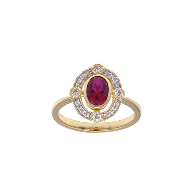 Antique ruby ring set with rose cut diamonds