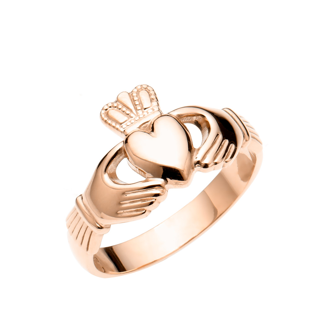 14KT Rose Gold Shiny Celtic Irish Scottish Claddagh Thin Band Ring NEW Size  7 | eBay