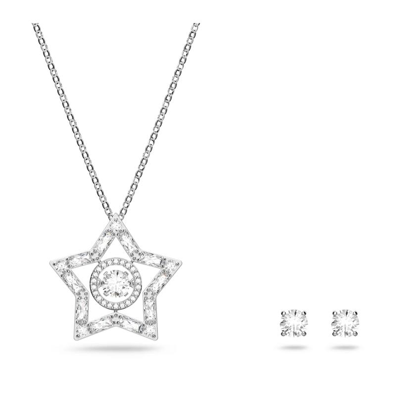 New SWAROVSKI Brand Sparkling Crystal Stella Necklace Stud Earring Set  5622729 | eBay
