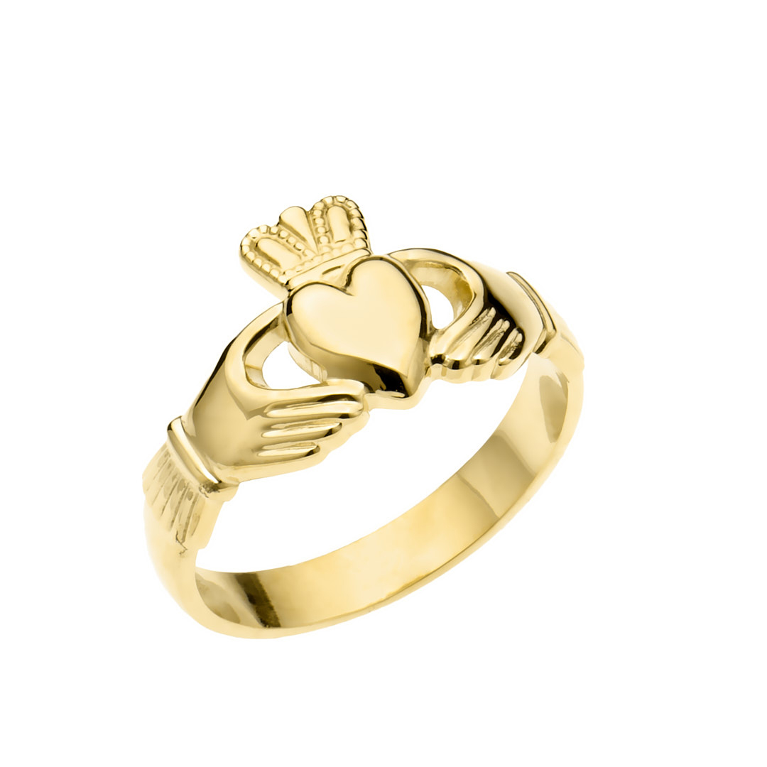 Ladies Heavy Claddagh Ring in 18K Gold - Fallers, Fallers Claddagh Rings -   - Fallers Irish Jewelry