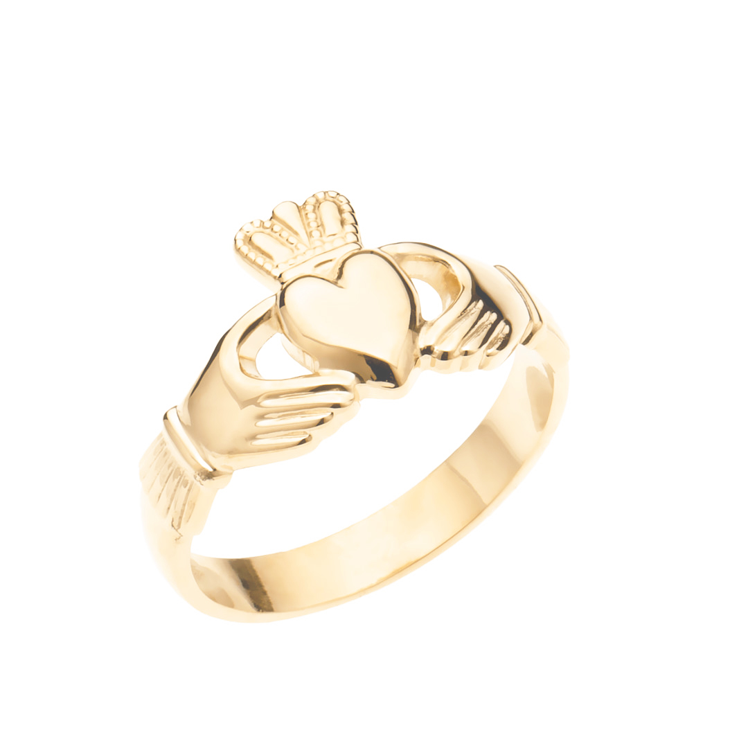 Vintage heavy gold pattern ring – Bell and Bird
