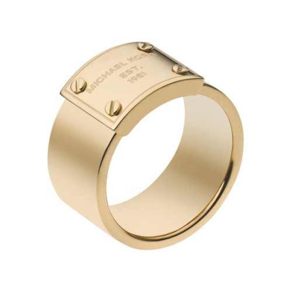 Michael Kors Gold Plated Plaq Ring