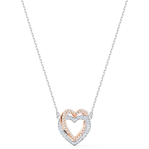 Diamonfire Silver Zirconia Entwined Hearts Necklace