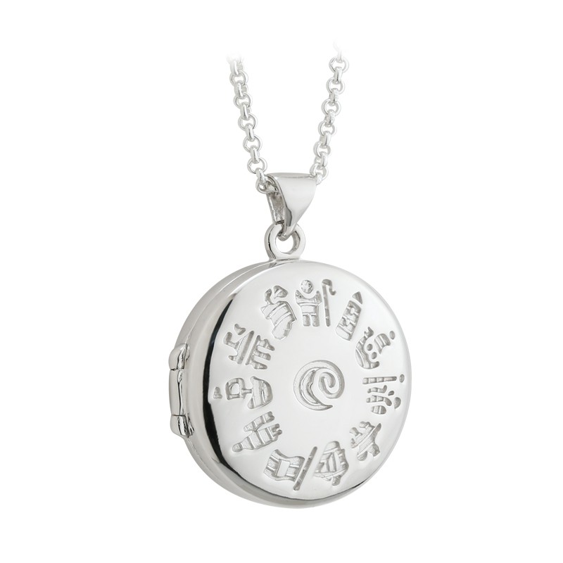 History of Ireland Sterling Silver Locket Pendant