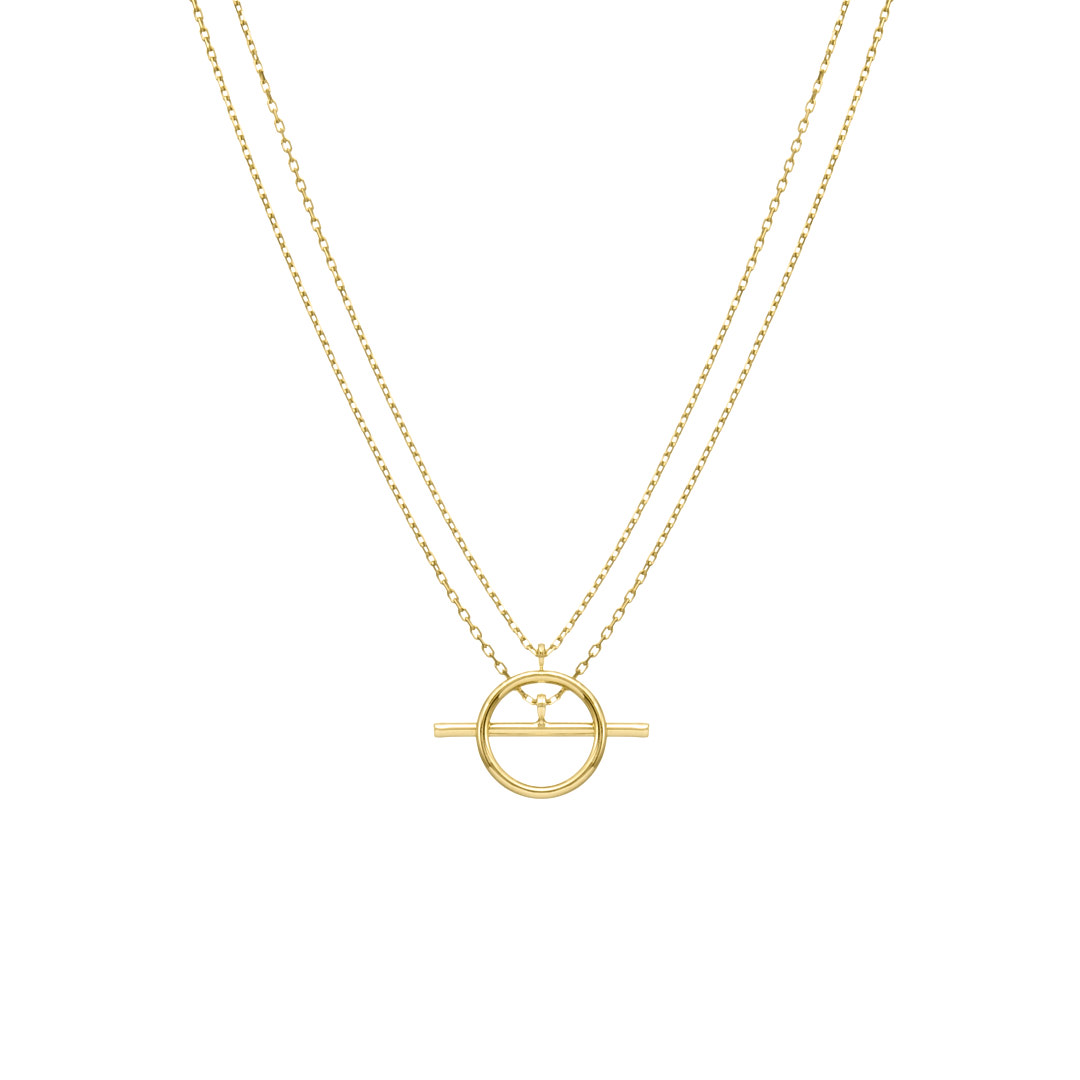 Circle and hotsell bar necklace