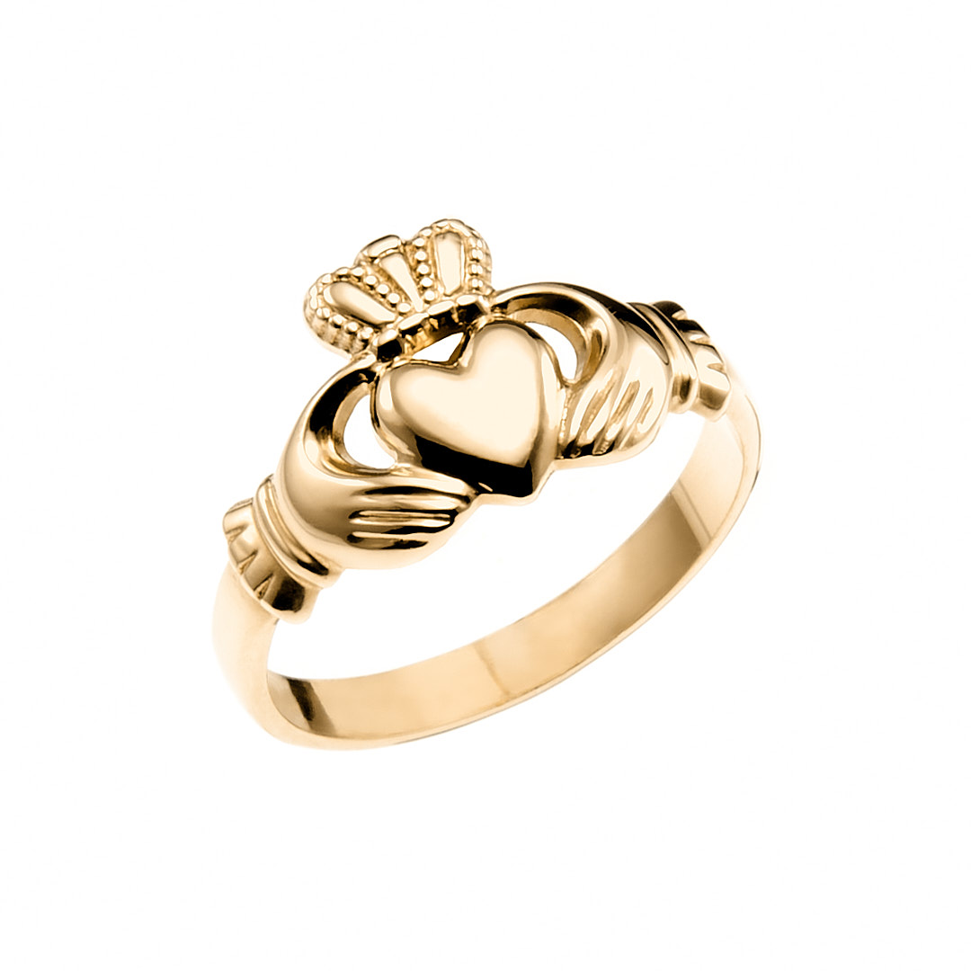 14K Gold Maids Claddagh Ring Heavy