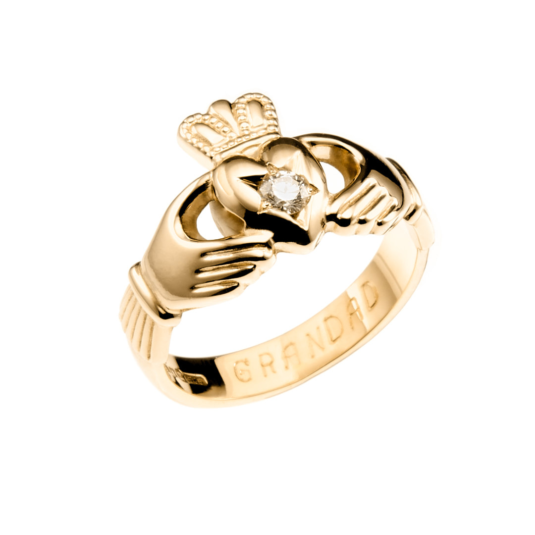 Fallers Bespoke Claddagh Ring For Men With DIamond