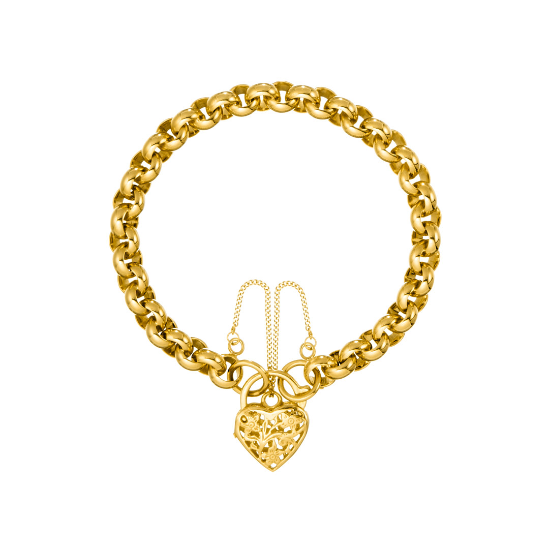 9ct Gold Belcher Bracelet Men's Solid Large Links Cubic Zirconia 85.8g 375  - AAA Polymer