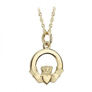 14K Claddagh Pendant Small 12MM