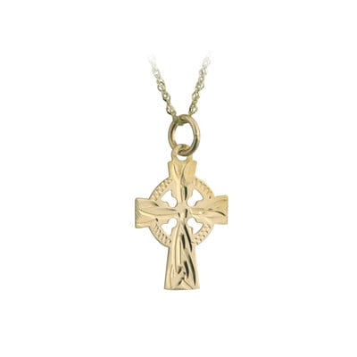 Charming Girl Kids' 14k Gold Cross Pendant Necklace