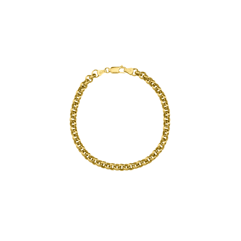 Goldsmiths 9ct Yellow Gold Hollow Oval Belcher Bracelet 1.24.0692 |  Goldsmiths