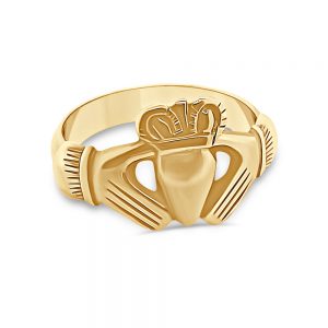 Vintage Claddagh Ring Yellow Gold Crafted in Galway 1750