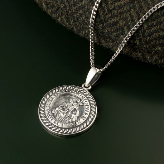 Amazon.com: St. Christopher Large Surf Medal Necklace Pendant, Protector of  Travel rb-re Royal Blue-Red : Clothing, Shoes & Jewelry