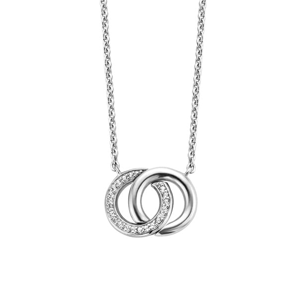 Interlocking Circles Necklace in 10K White Gold | Zales