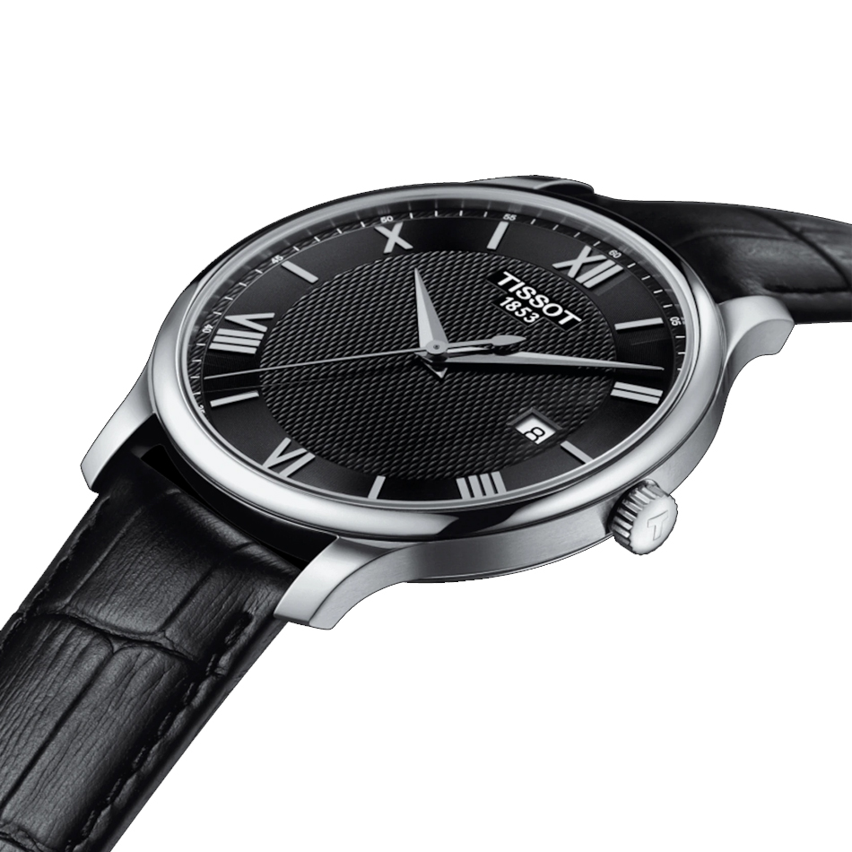 Tissot Tradition Men s Watch Black Leather Tissot Fallers Fallers Irish Jewelry
