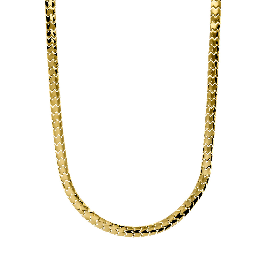 9K Gold Flat Cobra Link Necklace
