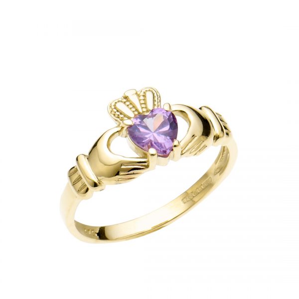 Claddagh ring deals purple stone