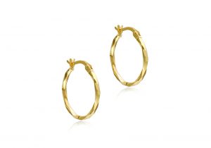 9ct Gold Diamond Cut Twist Earrings