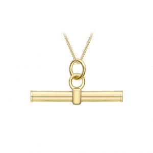 9ct Yellow Gold Round T-bar Pendant