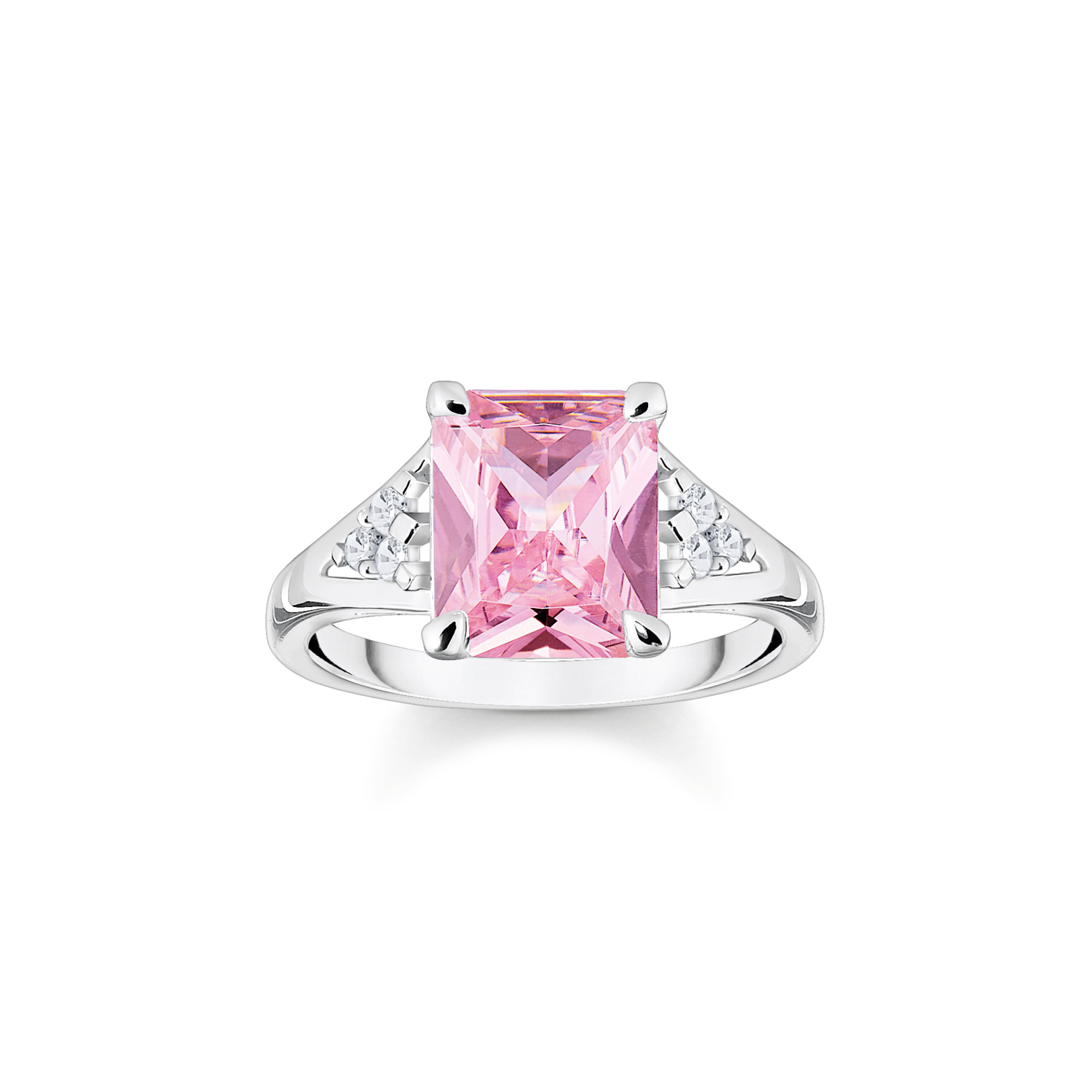 Thomas Sabo Heritage Pink Ring with White Stones - Thomas Sabo, Thomas Sabo  Sterling Silver -  - Fallers Irish Jewelry