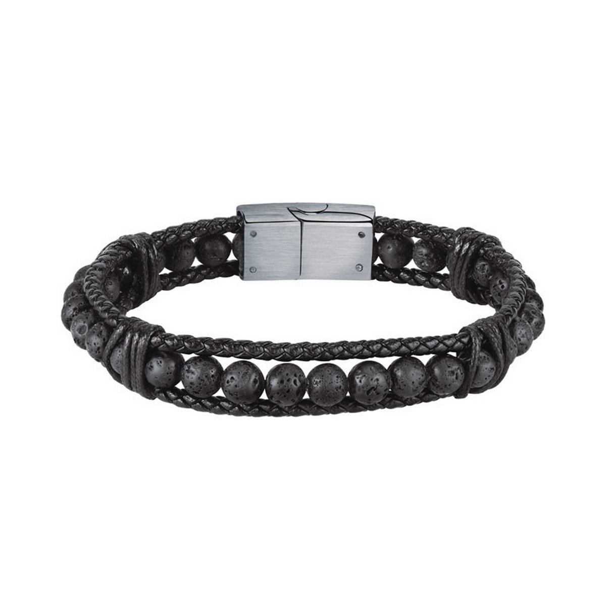 sector ceramic bracelet black & stainless steel 220mm - Moores Jewellers