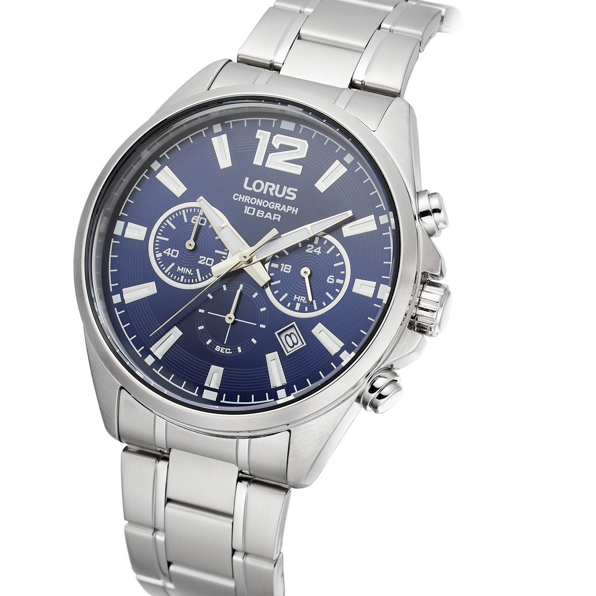 Lorus Quartz Gents Stainless Steel Chronograph Blue Dial Bracelet - Lorus -  Fallers.com - Fallers Irish Jewelry